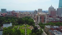 Aerial Video George Washington Statue Boston Common 4k