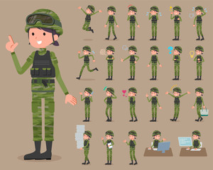 flat type military wear woman_1