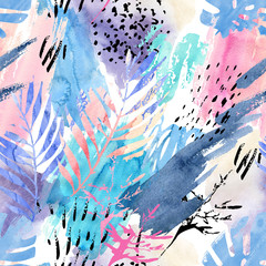 Wall Mural - Artistic watercolor seamless pattern.