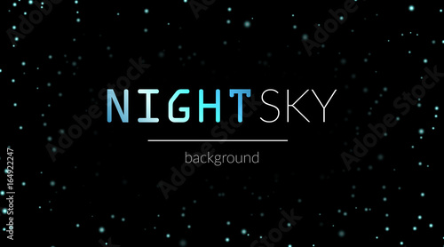 Night Sky With Blue Stars On Black Background Dark Astronomy Space Template Galaxy Starry Pattern For Wallpaper Shiny Stars On Night Sky Universe Cosmos Stars Wallpaper Vector Illustration Buy This Stock