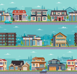 Sticker - Seamless Cityscape Template