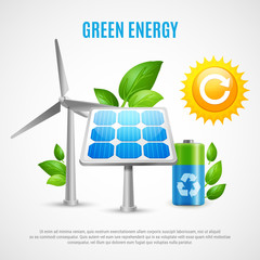 Poster - Green Energy Realistic Vector Illustration 