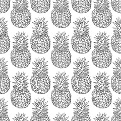 Canvas Print - Vector seamless pattern of pineapple