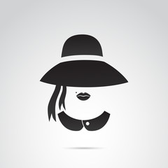 Wall Mural - lady vector icon.