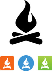 Sticker - Camp Fire Icon - Illustration