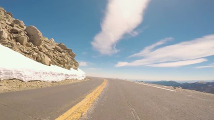 Aufkleber - POV point of view -  Driving on alpine road of Mount Evans in Early Summer