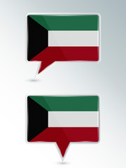 Canvas Print - A set of pointers. The national flag of Kuwait on the location indicator. Vector illustration.