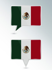 Poster - A set of pointers. The national flag of Mexico on the location indicator. Vector illustration.