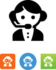 Poster - Customer Service Representative Icon - Illustration