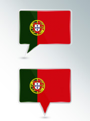 Sticker - A set of pointers. The national flag of Portugal on the location indicator. Vector illustration.