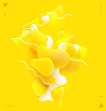 Plastic Yellow Bubbles. Abstract Background