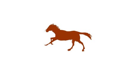 Poster - Running horse silhouette ( Seamless Loop ) 