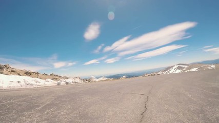 Aufkleber - POV point of view -  Driving on alpine road of Mount Evans in Early Summer
