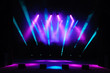 © nagaets - Free stage with lights, lighting devices.