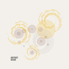 Aufkleber - Vector background of circles and rounded lines in vintage style