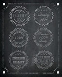 Fototapeta  - Premium quality label on chalkboard background, vector, illustration