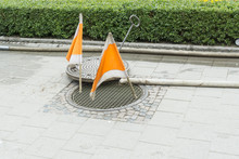 Manhole Cover With Flags