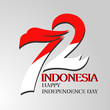72 years Independence Day Celebration of Indonesia Logo