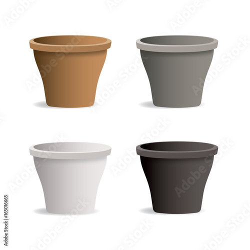 A Set Of Isolated Pots For Indoor Plants Flower Pot Clay