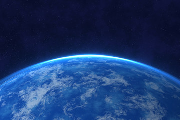 blue planet in space