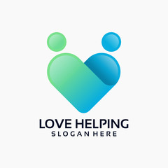 Wall Mural - modern love helping, care, healthcare logo designs template