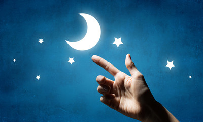 Wall Mural - moon in hand