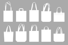 Vector Set Of Canvas Bags. Mock-up