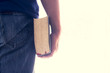 Man hand holding a bible isolated. Vintage color. This has clipping path.