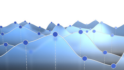 3d illustration of a curve chart or line graph