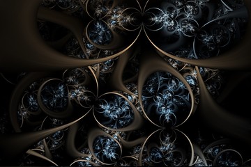 Wall Mural - Abstract brass and blue background