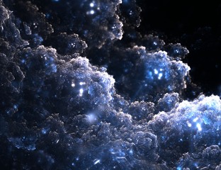 Wall Mural - Abstract fractal background with frost crystal structure