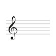 Violin key G clef with music lines isolated vector
