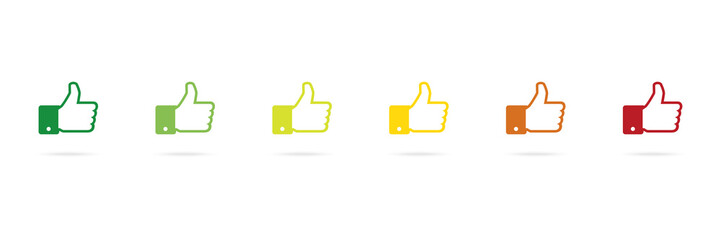 Poster - rating like icons, flat hand like icons, thumb up, thumb down