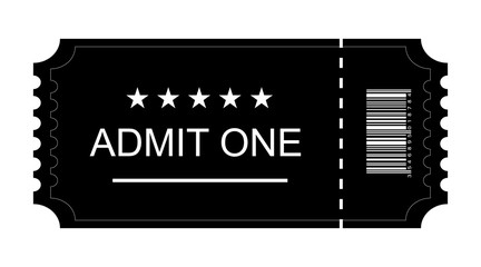 Wall Mural - ticket icon, ticket flat on blank background, vector illustration