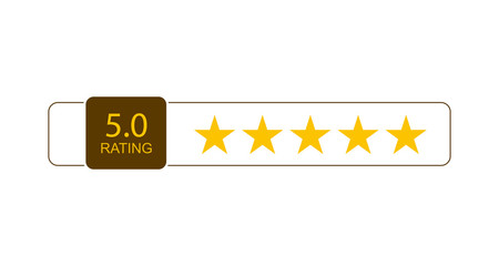 Canvas Print - 5 stars, rating stars in hotel business, five gold stars