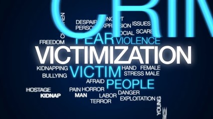 Wall Mural - Victimization animated word cloud, text design animation.