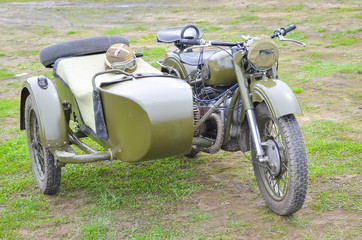 Soviet military retro motorcycle used in World War 