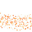 Bright merry orange confetti layout. Festive graphic background template