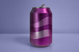 Fototapeta Młodzieżowe - Aluminum Pink Soda Can over Blue Background