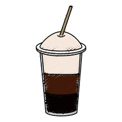 Poster - coffee shake with straw vector illustration design