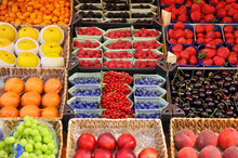 Various Fruits On The Fruit Market