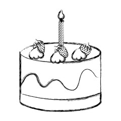 Poster - delicious cake with candles celebration icon vector illustration design