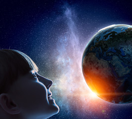Wall Mural - Exploring this great world . Mixed media