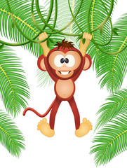 Wall Mural - monkey on the lianas