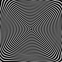 Wall Mural - Twisted Black and white hypnosis spiral. Vector Illustration.