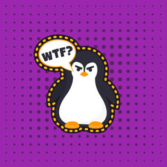 Poster - angry pinguin sticker