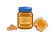 Peanut Butter vector. Jar of peanut butter on white background