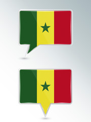 Wall Mural - Set of pointers. The national flag of Senegal on the location indicator. Vector illustration.