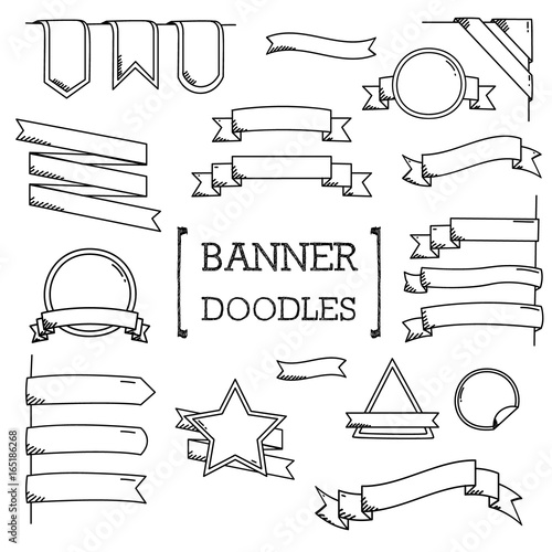Banner Doodle Hand Drawing Styles Of Banner Buy This Stock