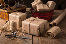 Rustic Wrapped Gifts